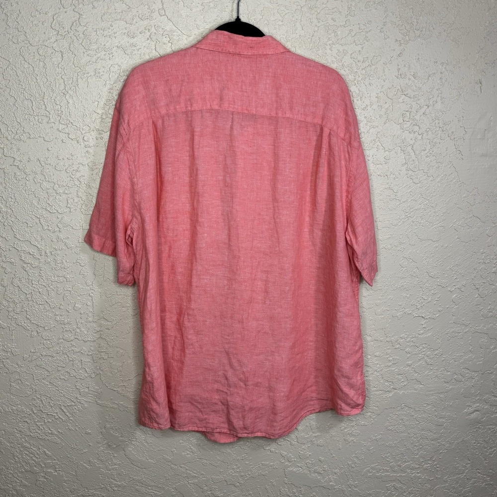Jos. A. Bank Men's 100% Linen Short Sleeve Coral Button Down Shirt Size XL - Picture 2 of 8